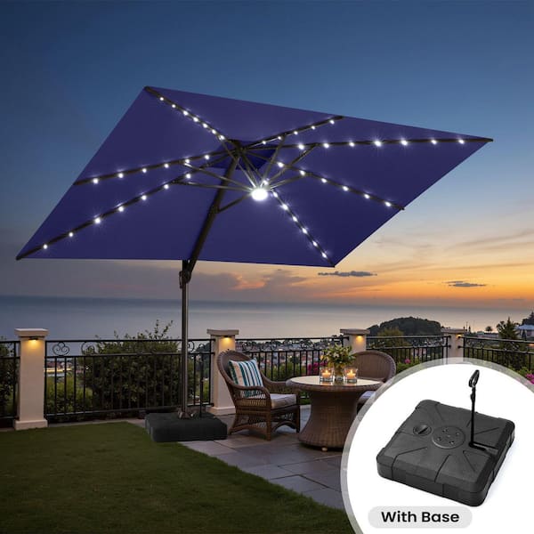 Sundale Outdoor 11 ft Cantilever Offset Patio Umbrella with Base