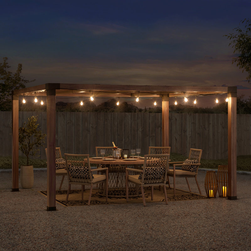 Sunjoy 10 ft. x 12 ft. Outdoor Cedar Wood Pergola