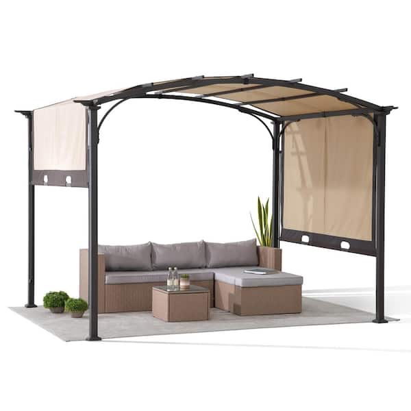 Sunjoy 10 x 10 ft. Steel Pergola with Adjustable Shade Canopy