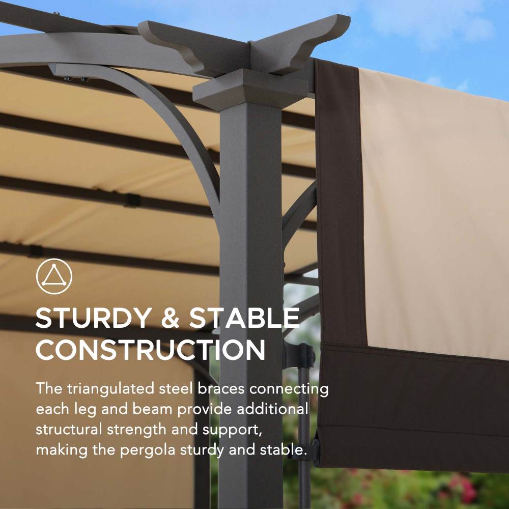 Sunjoy 12x10 ft. Outdoor Pergola with Adjustable Canopy