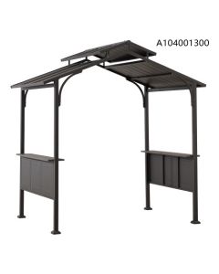 Sunjoy Steel Hardtop BBQ Grill Gazebo with Shelves