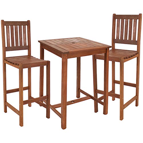 Sunnydaze 3-Piece Outdoor Bar Table and Stool Set