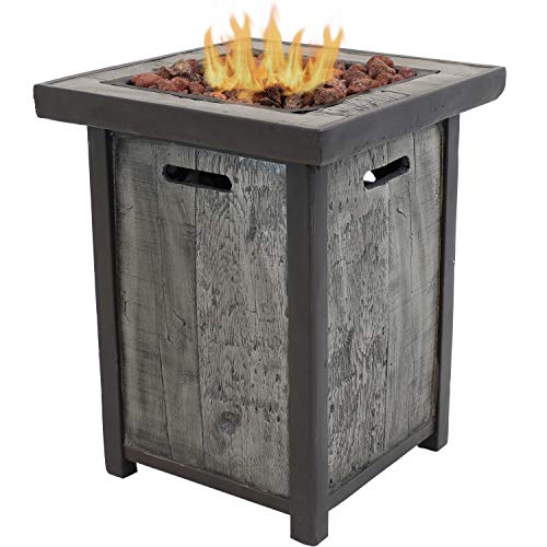 Sunnydaze 40-Inch Square Propane Gas Fire Pit Table with Lava Rocks