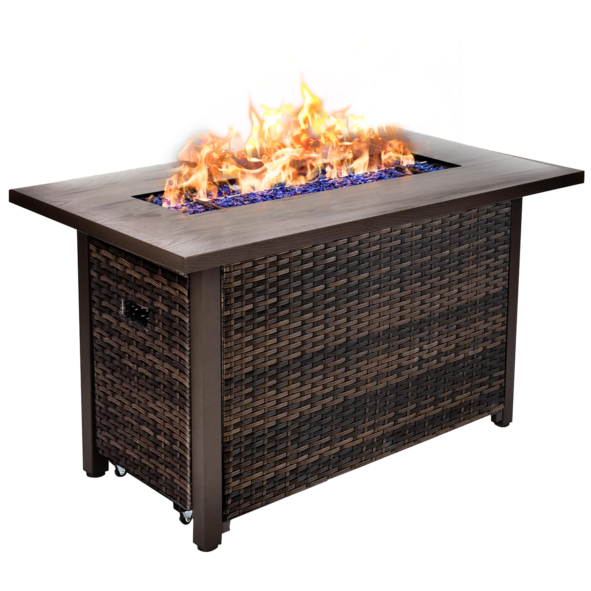 Sunnydaze 42-Inch Northland Rectangular Propane Gas Fire Pit Table
