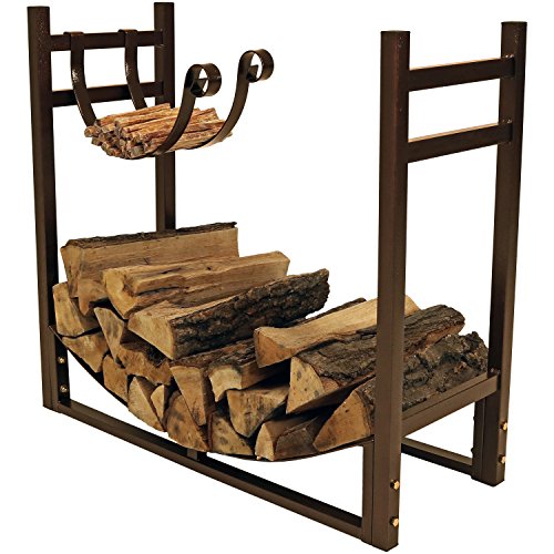 Sunnydaze 8-Foot Heavy Duty Firewood Log Rack with Kindling Holder