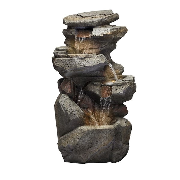 Sunnydaze Décor 3-Tier Solar Outdoor Water Fountain with LED Light