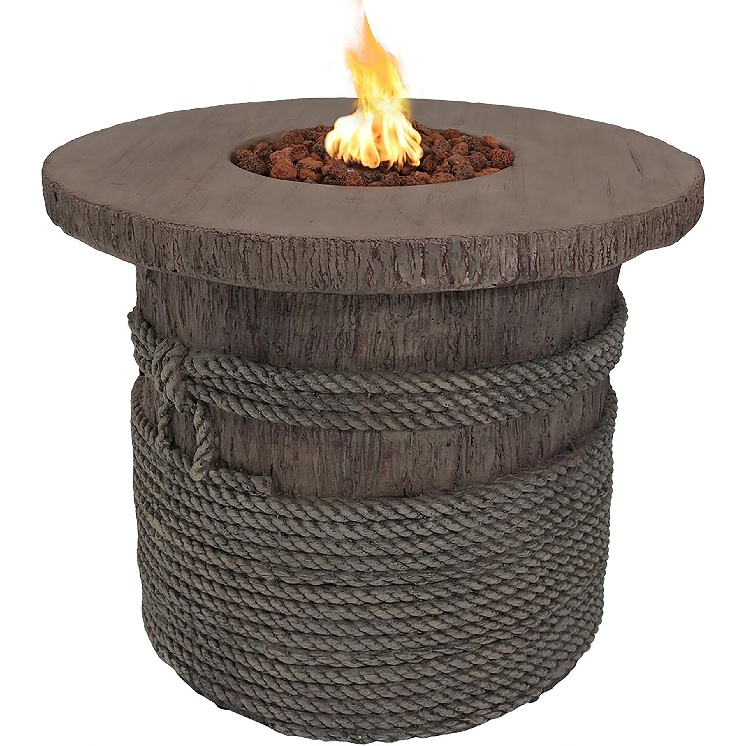 Sunnydaze Décor 36-Inch Round Propane Fire Pit Table with Lava Rocks