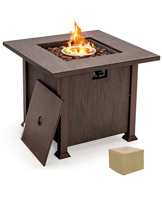 Sunnydaze Décor 42-Inch Square Crossweave Propane Gas Fire Pit Table