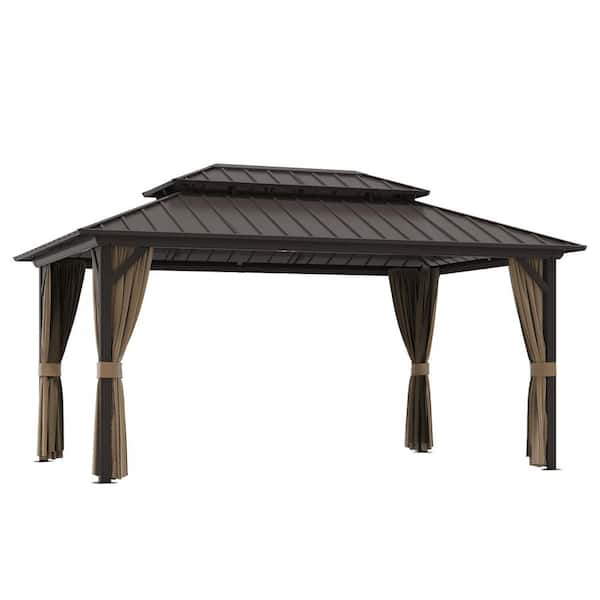 Sunnydaze Decor 10 x 10 ft. Steel Pergola Outdoor Canopy with Netting