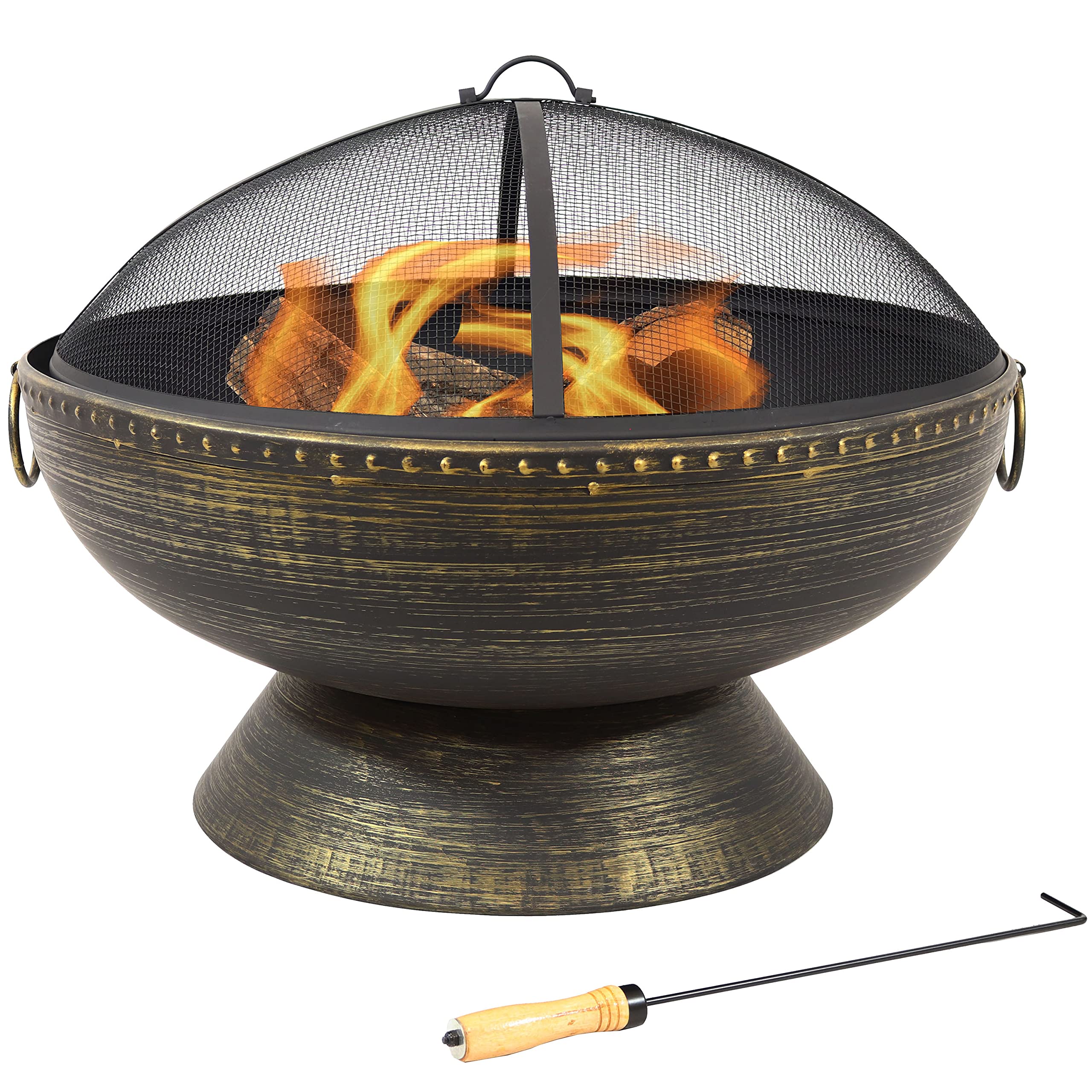 Sunnydaze Decor 36-Inch Crossfire Bonfire Fire Pit Bowl with Cooking Grate