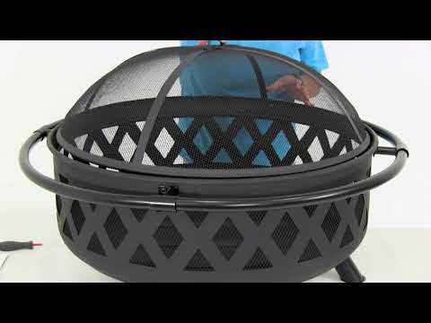 Sunnydaze Decor 36-Inch Crossfire Wood Burning Fire Pit