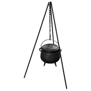 Sunnydaze Decor Cast Iron Campfire Tripod with Adjustable Chain and Hooks