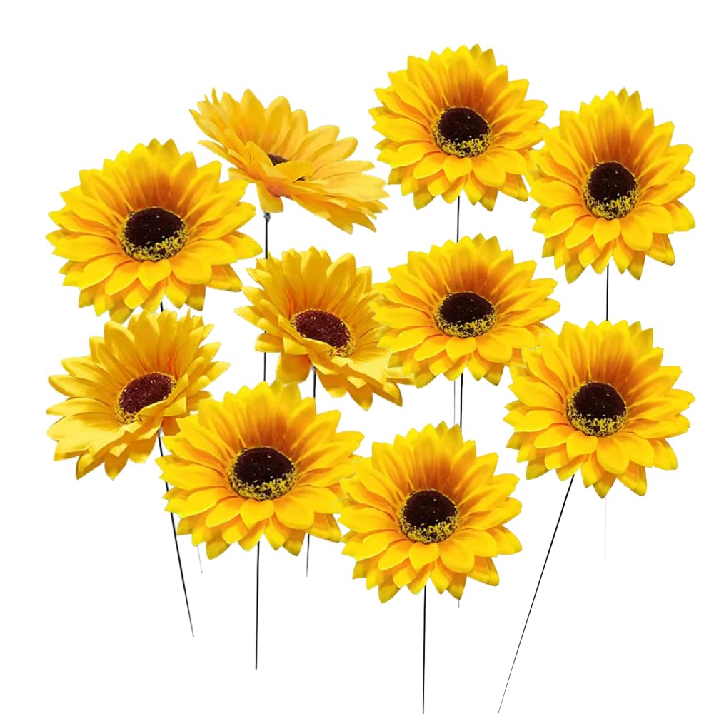 Sunnydaze Decor Outdoor Metal Sunflower Yard Art Garden Stake Set of 3