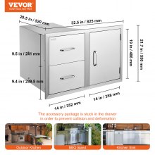 Sunstone 48-Inch Outdoor Kitchen Island with Double Doors and Drawers