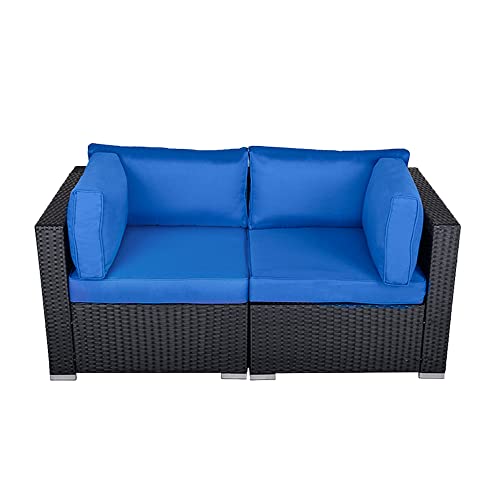 Sunvivi Outdoor 3-Piece Wicker Loveseat Patio Set
