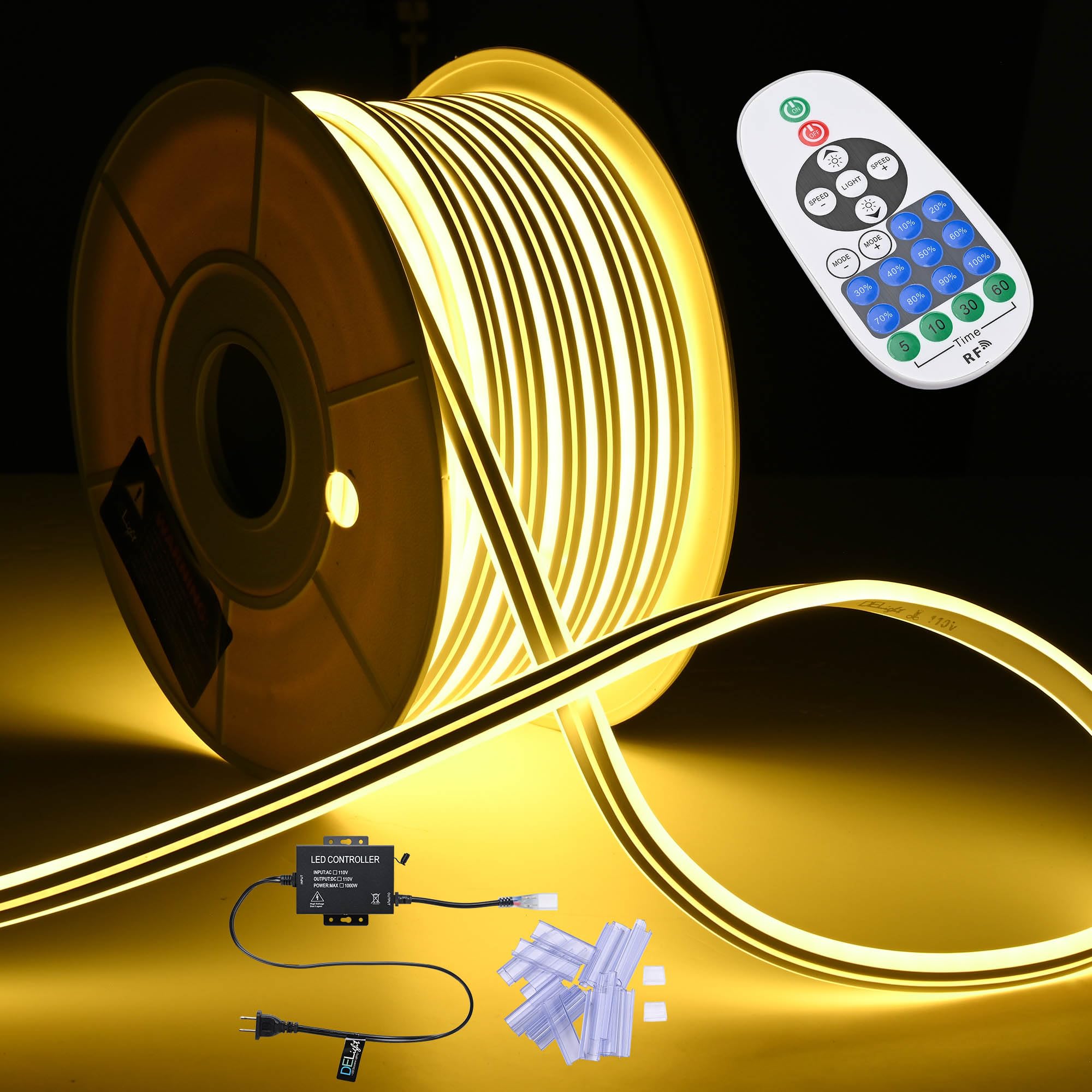 SUPERNIGHT 110V AC LED Rope Light 100ft Warm White