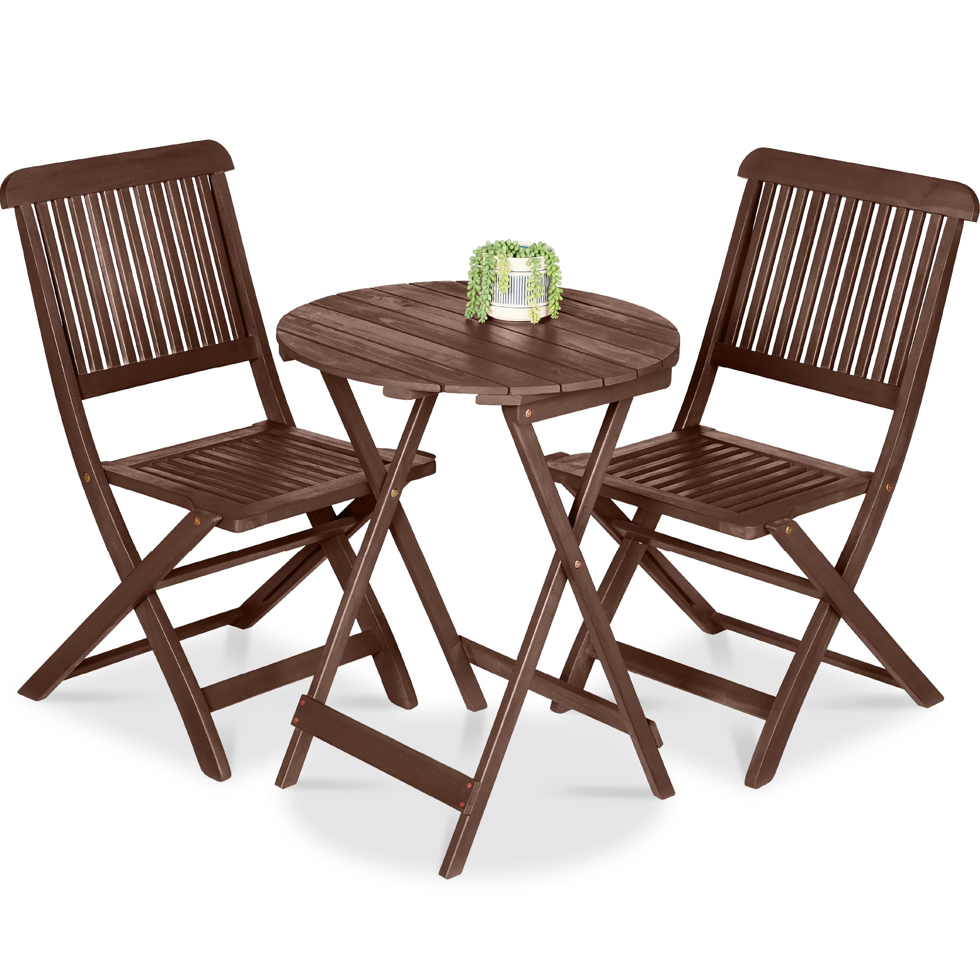 Tangkula 3-Piece Outdoor Folding Bistro Set