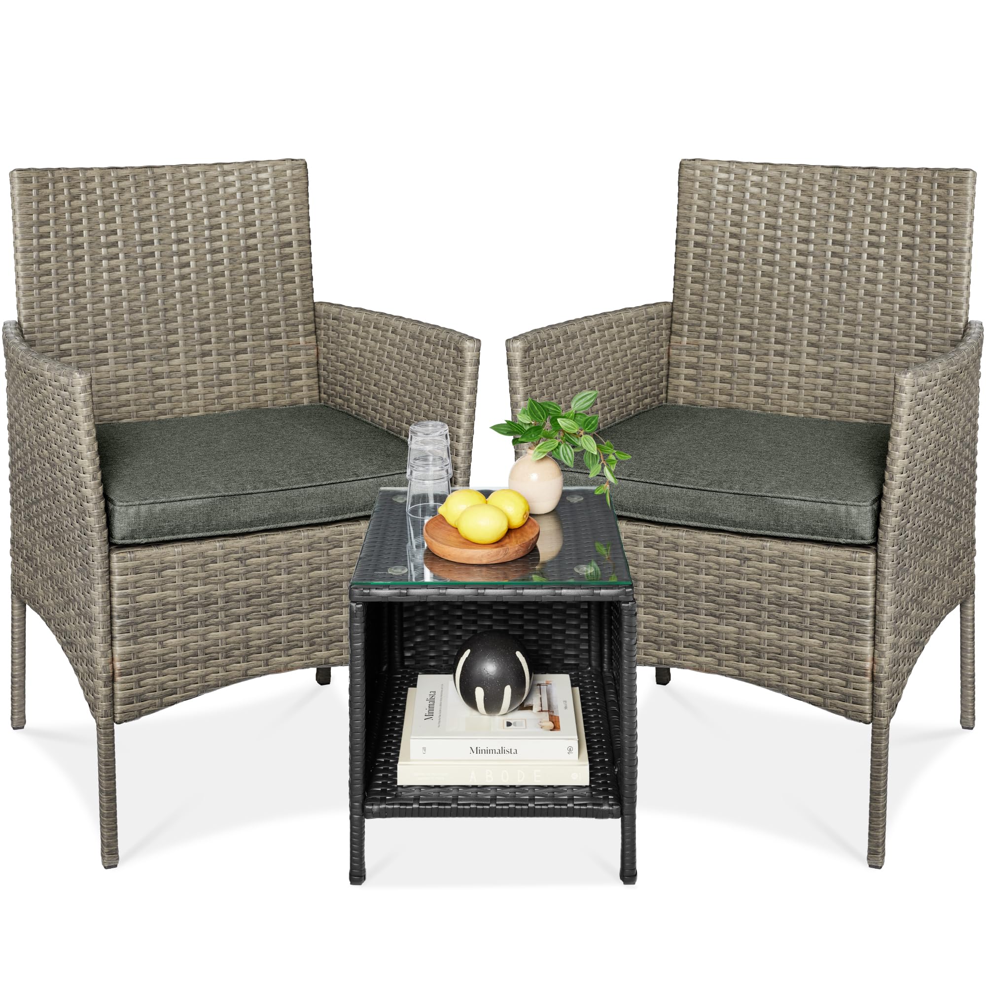 Tangkula 4-Piece Patio Rattan Furniture Set with Cushions