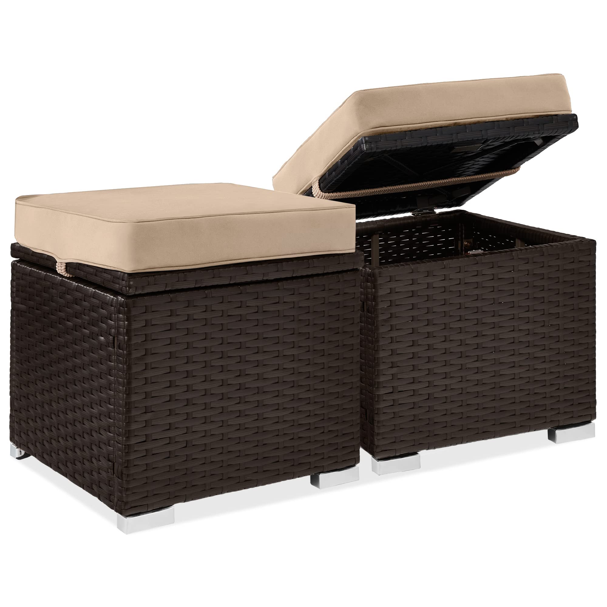 Tangkula 5-Piece Outdoor Wicker Patio Furniture Set with Ottoman