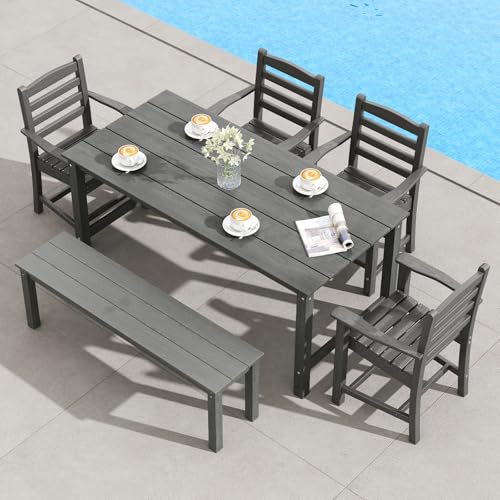 Tangkula 6-Piece Outdoor Patio Dining Set