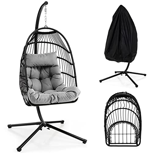 Tangkula Hanging Egg Swing Chair with Stand