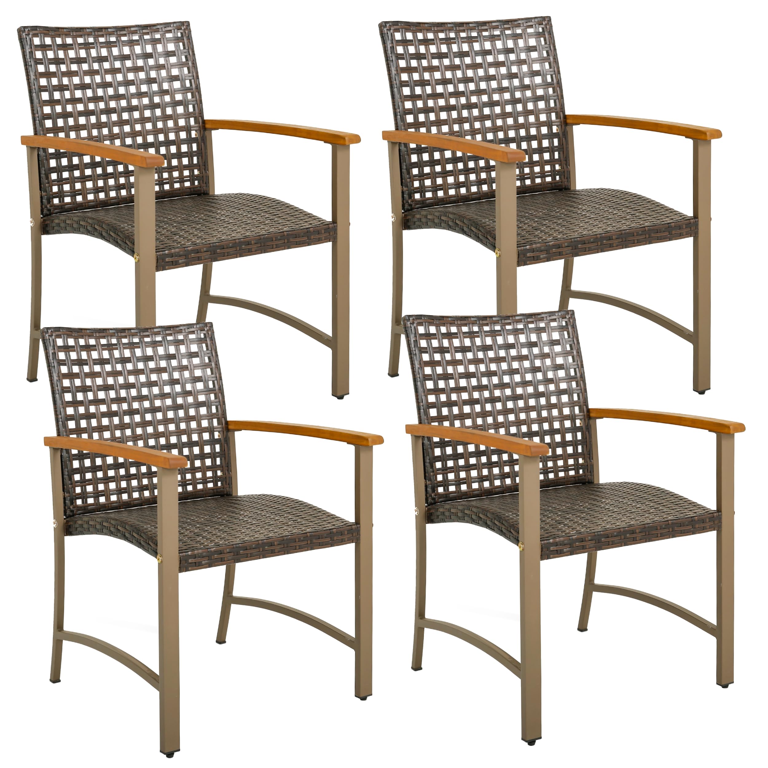 Tangkula Patio Dining Arm Chair Set of 2