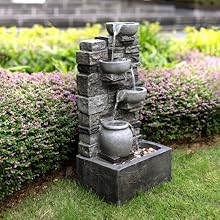 Teamson Home 4-Tier Cascade Outdoor Garden Water Fountain