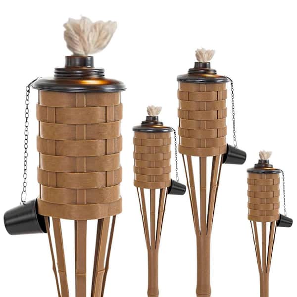 TIKI Brand 1118072 72-Inch Bamboo Torch with Easy-Lighting Wick, 4-Pack