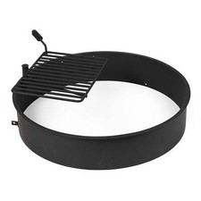 Titan Great Outdoors 36-Inch Steel Campfire Ring with Cooking Grate