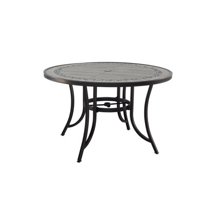 Tortuga Outdoor Portside Tile-Top Patio Dining Table 48-Inch Round