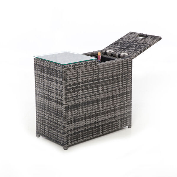Trademark Innovations Rattan Wicker Ice Bucket Side Table