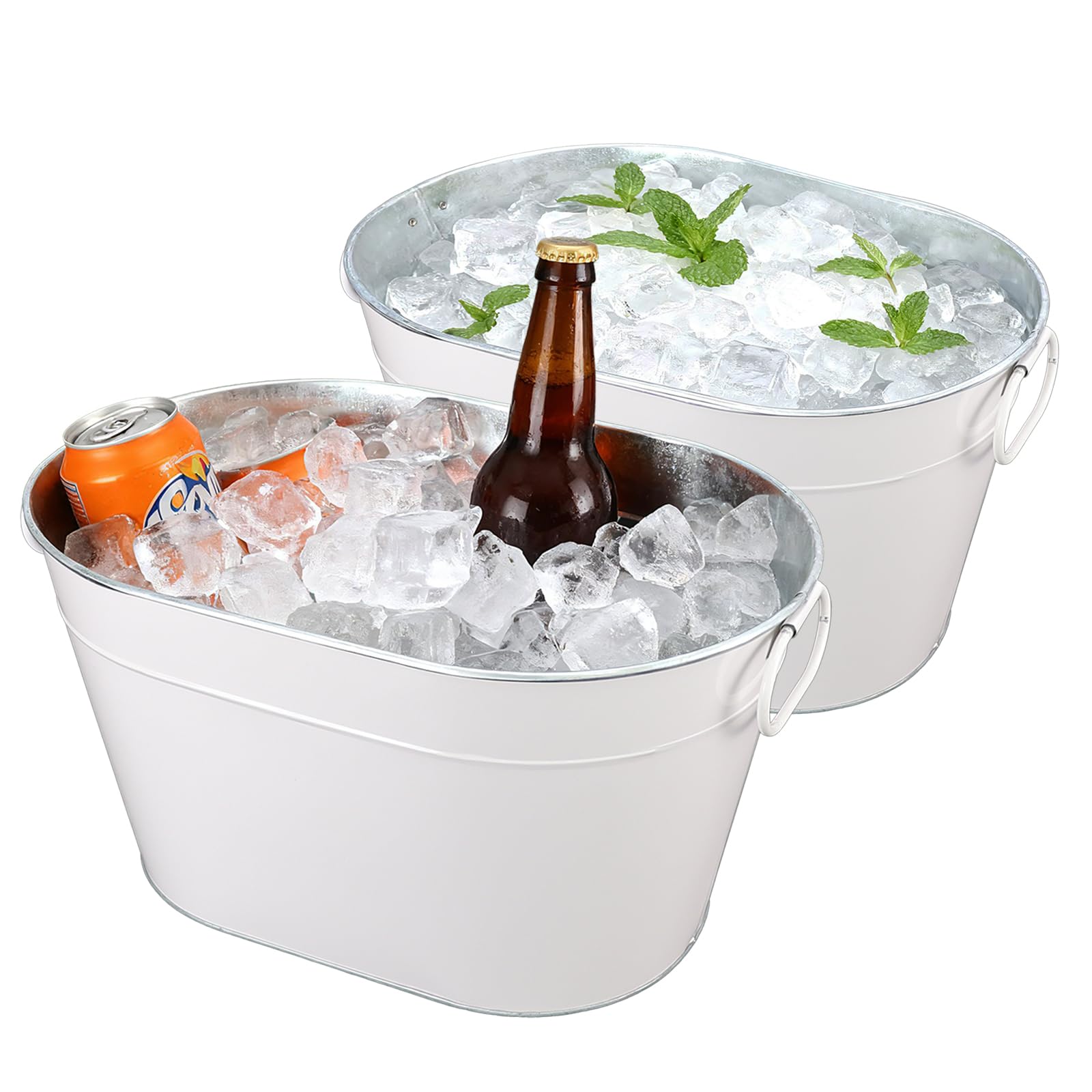 True Brands Galvanized Metal Party Tub