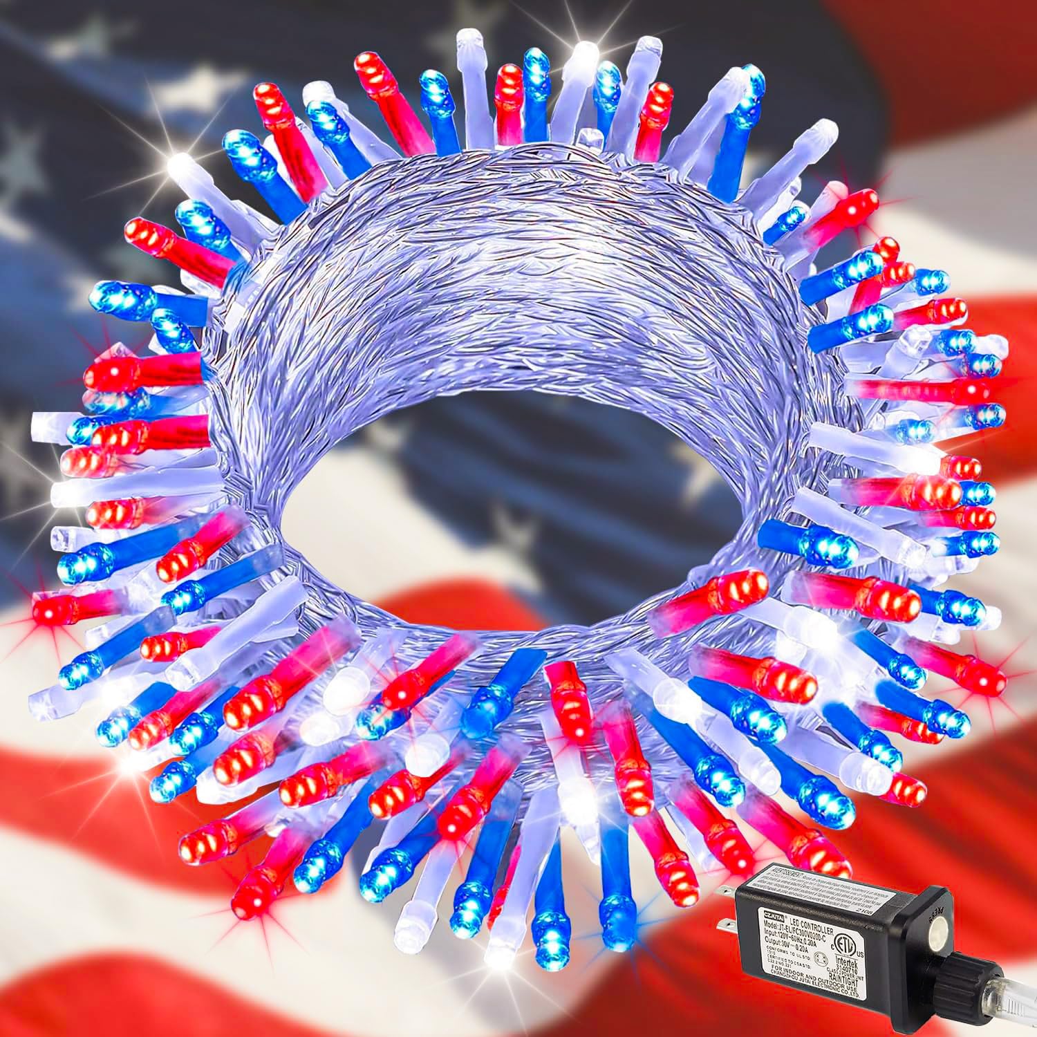 TURNMEON 4th of July String Lights 49FT 200 LED Stars