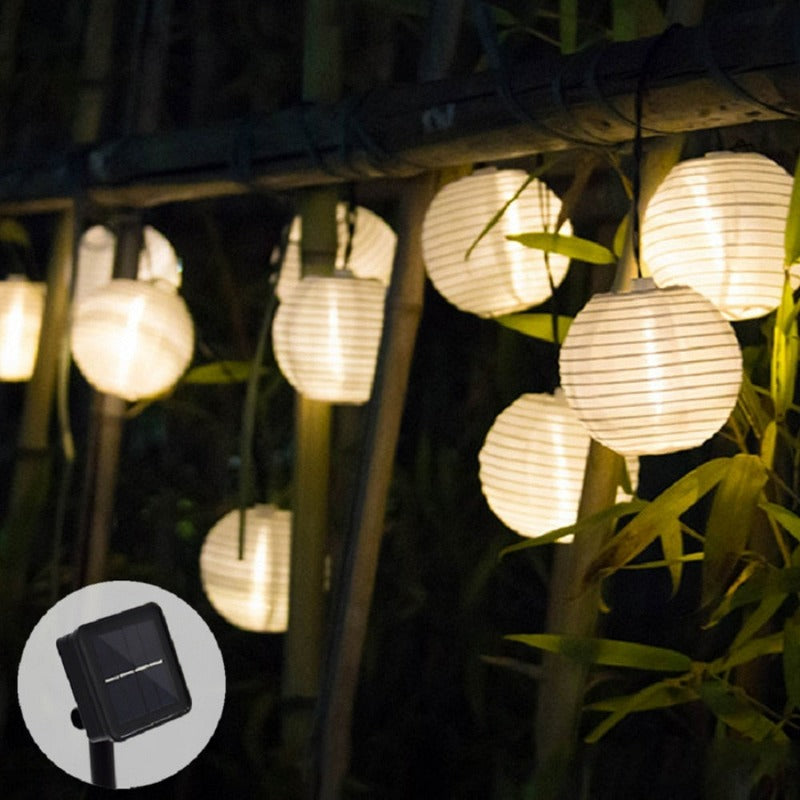 TURNMEON Solar Outdoor Lantern String Lights