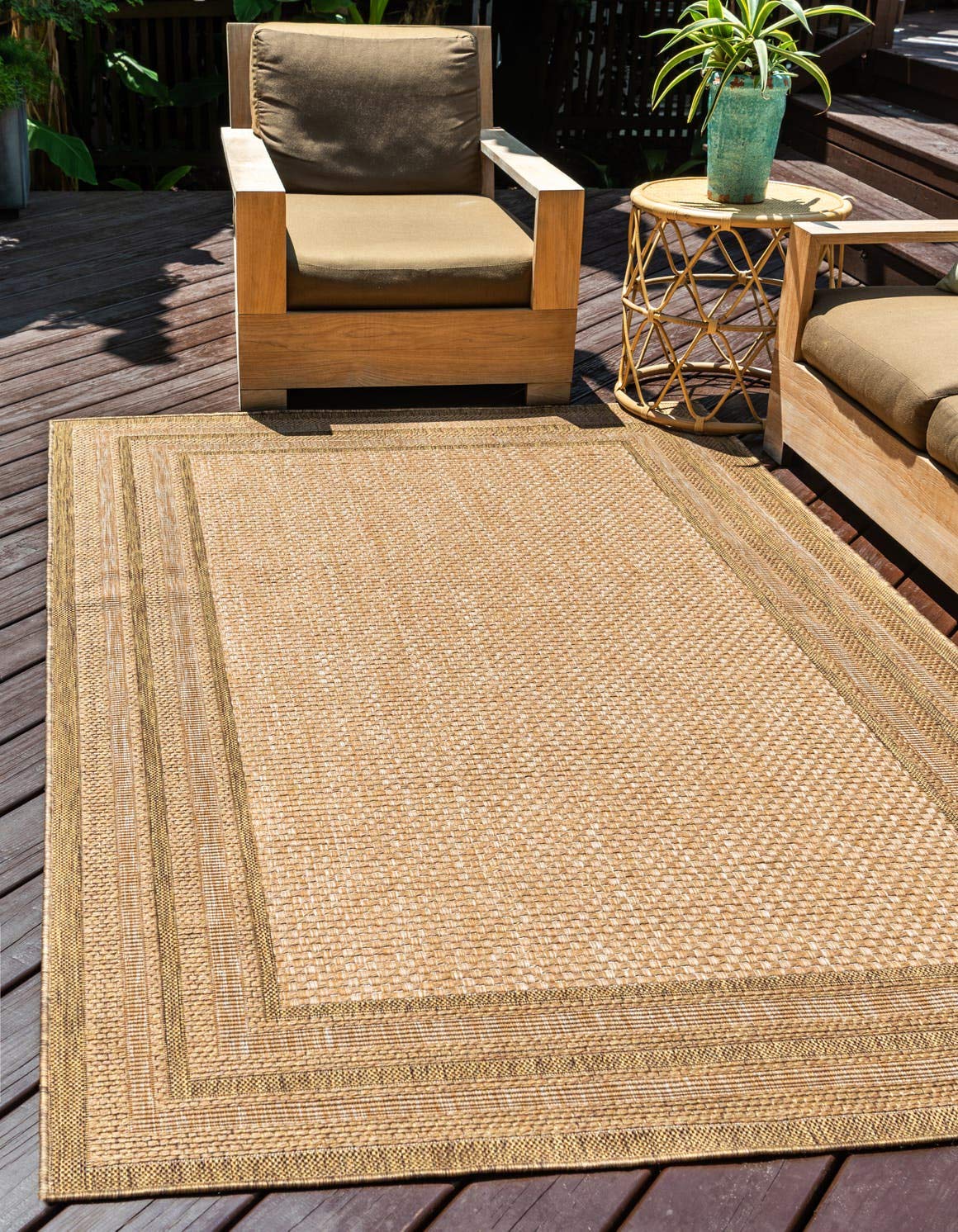 Unique Loom Outdoor Border Collection Area Rug