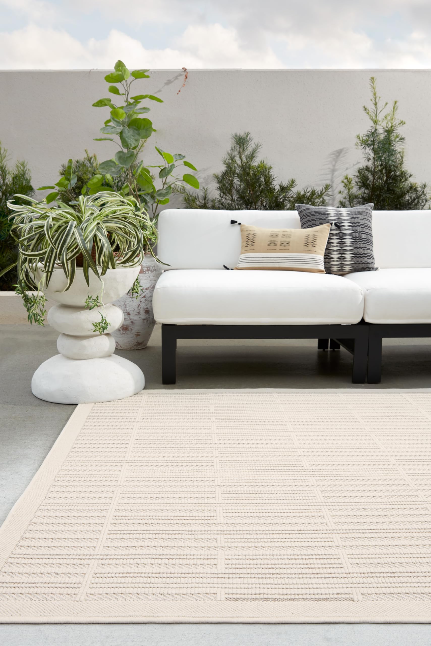 Unique Loom Outdoor Striped Collection Area Rug, 5x8