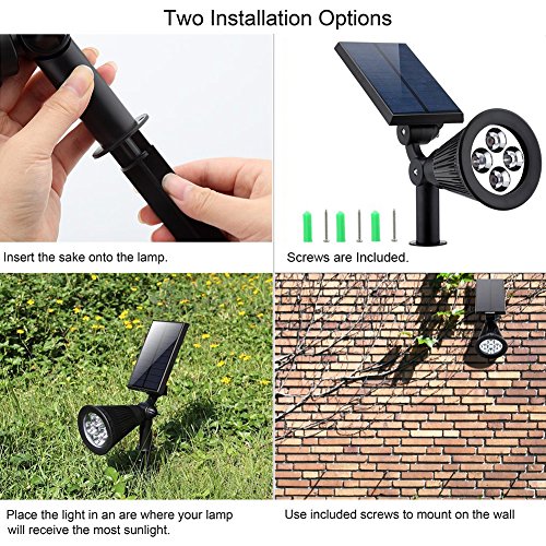 URPOWER Solar Lights Outdoor 2-in-1 Waterproof LED Spotlight