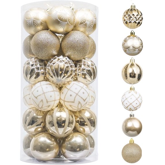 Valery Madelyn 30ct Shatterproof Christmas Ball Ornaments Set