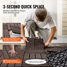 VEVOR Interlocking Deck Tiles WPC 12x12 Inch 27-Pack