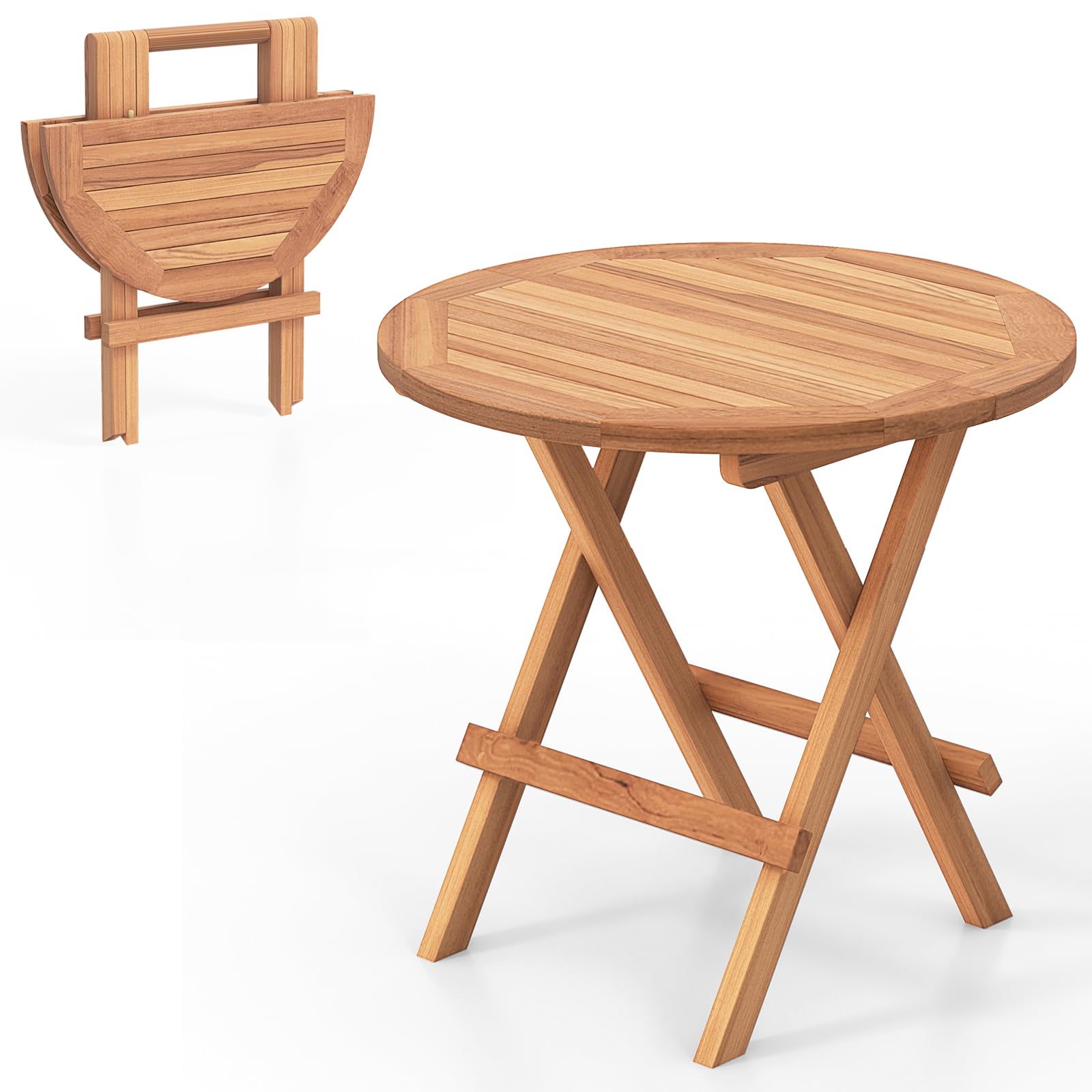 Vifah Roch Folding Teak Outdoor Side Table