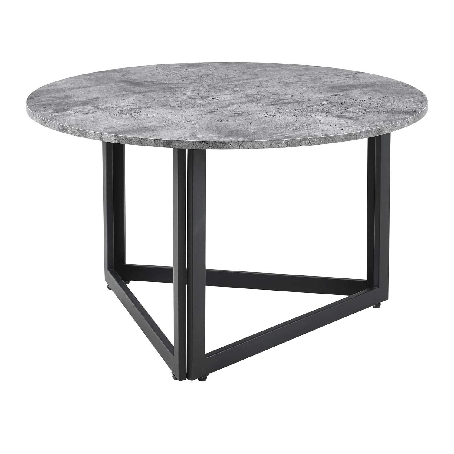 Walker Edison Modern Round Outdoor Concrete Dining Table 48"