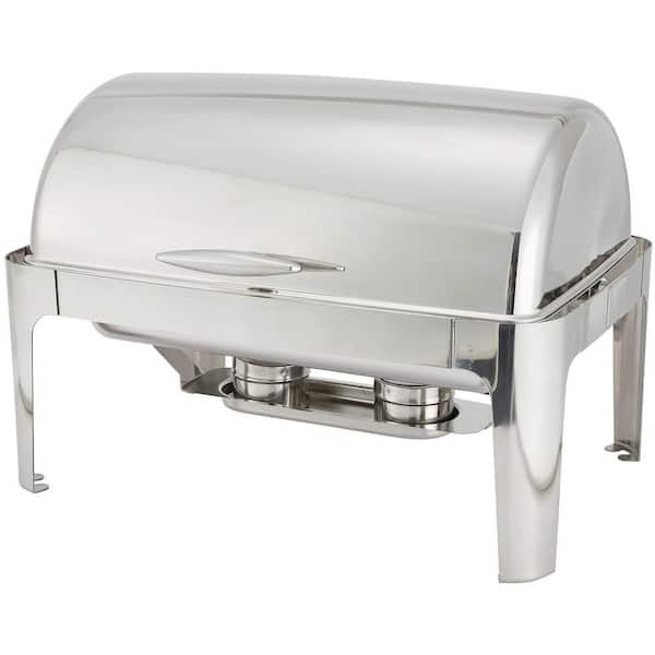 Winco 8 Qt. Full Size Stainless Steel Roll Top Chafing Dish CDFP-8