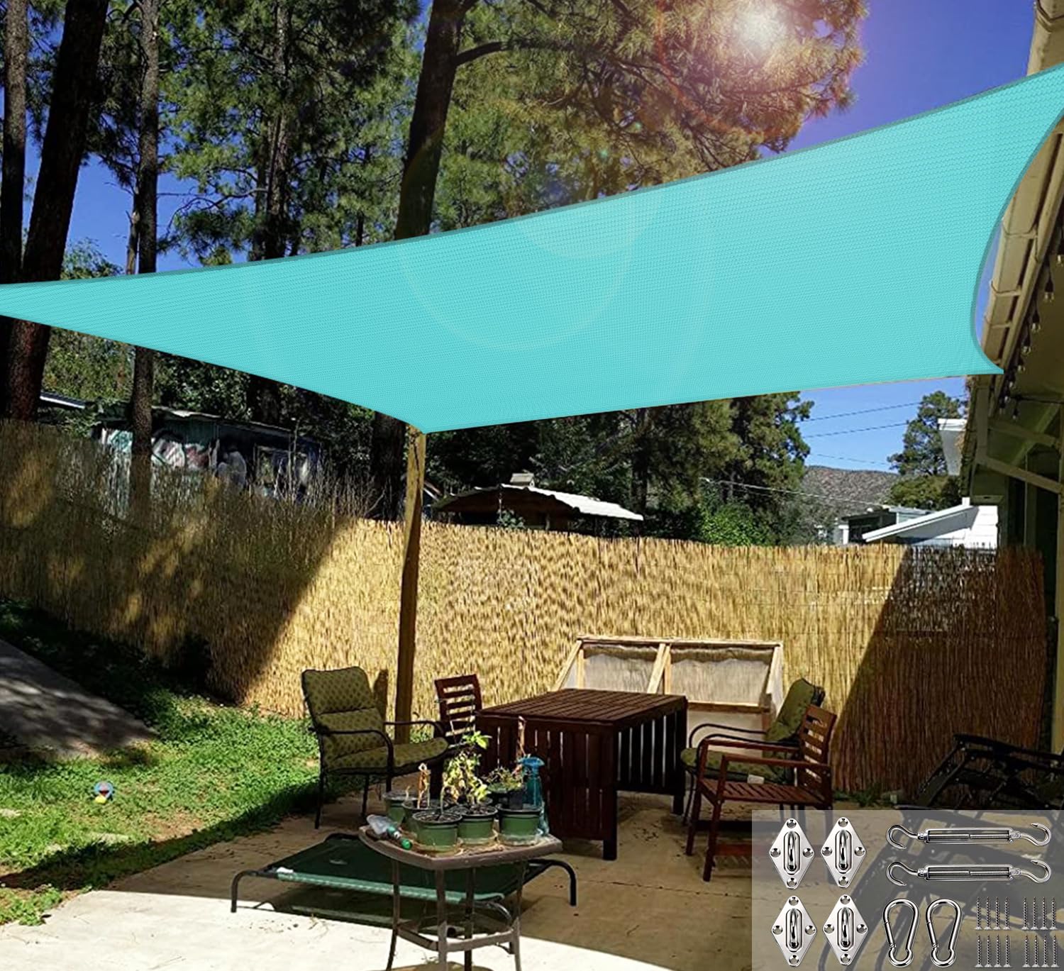 Windscreen4less 20' x 20' Square Sun Shade Sail