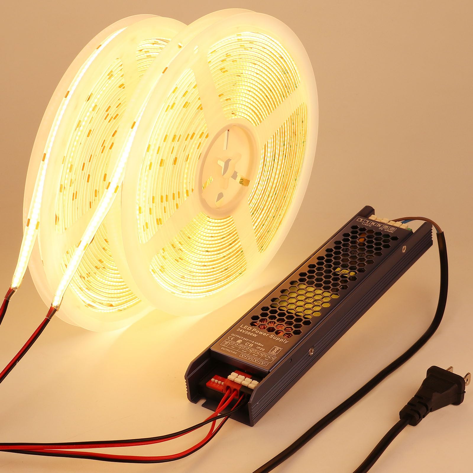 Wobane Outdoor Waterproof LED Strip Lights 65.6ft Warm White