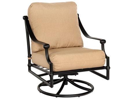 Woodard Cortland Cast Aluminum Cushion Swivel Rocker Arm Chair
