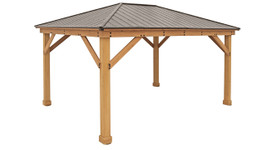 Yardistry 12 ft. x 16 ft. Wood Pergola with Aluminum Roof