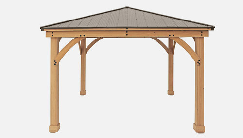 Yardistry 12 x 12 ft. Cedar Wood Pergola with Aluminum Roof