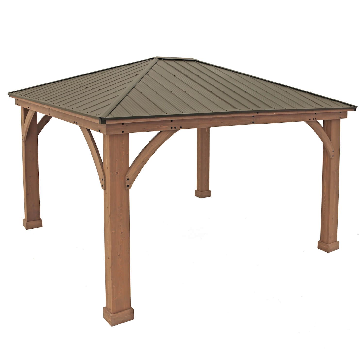 Yardistry 12x16 Wood Pergola Kit with Aluminum Roof