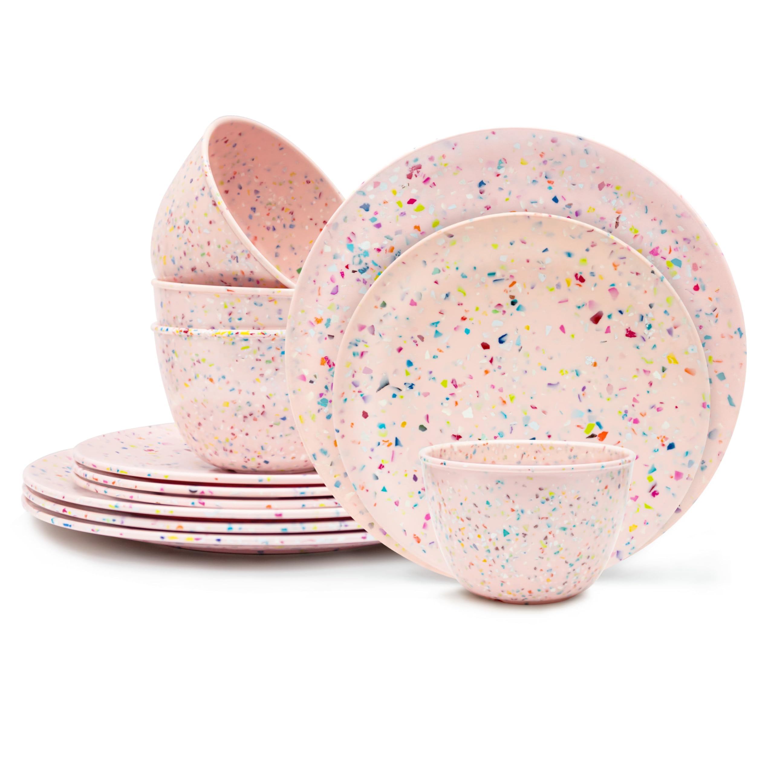 Zak Designs Confetti Melamine 12-Piece Dinnerware Set