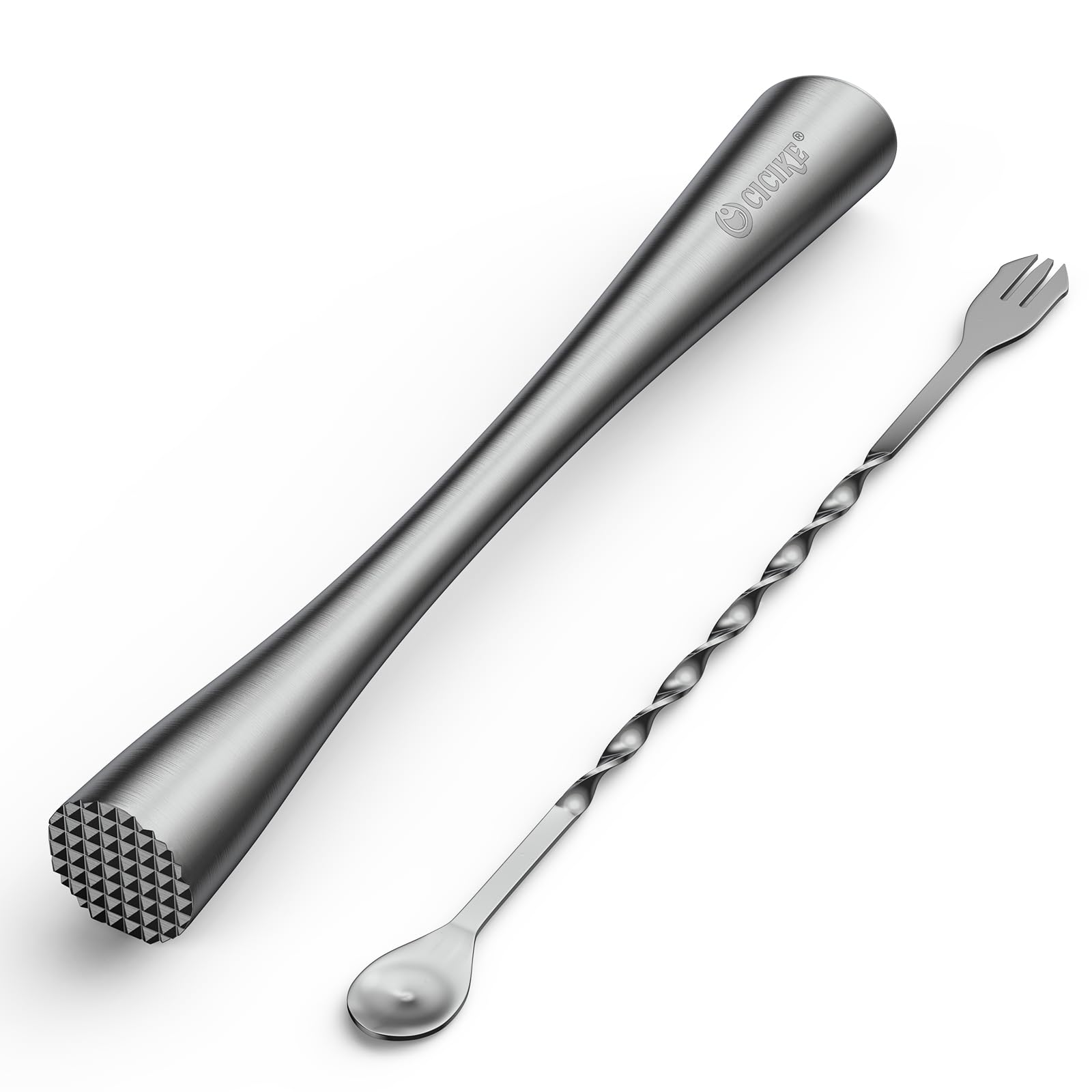 Zulay Kitchen Cocktail Muddler and Mixing Spoon Set